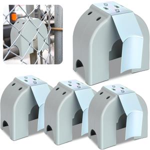 4 Pack Cantilever Gate Rollers Poly Cover with Bracket Universal Gate Cover fit 3", 4", 6 5/8" Cantilever Rollers Chain Link Fence Sliding Hardware Kit