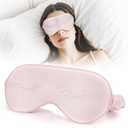 Uamector Silk Eye Mask for Sleeping, Adjustable & Super Soft Sleep Mask, Breathable Blindfold for Men & Women, Perfect Light Blocking for Night, Travel, Nap, Yoga, and Meditation (Pink)