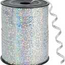 BEISHIDA 500 Yards Silver Ribbon Curling Crimped, Balloon String Shiny Metallic Roll for Gift Wrapping Ribbon for Birthday Party Festival Art Craft Decor Florist Flowers Decoration