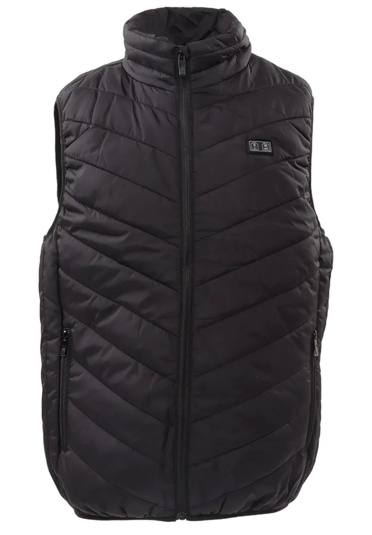 Black Polyester Fiber Heated Vest USB Electric Heating Vest Heates Jacket for Winter Outdoor Heating Clothes
 L