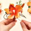 Serwalin 10Pcs Boutonniere for Men, Orange Groom and Best Man Boutonniere, Artificial Flowers for Wedding Decor Prom Homecoming Ceremony Anniversary Formal Dinner Party