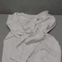 Alimens & Gentle Men's Dress Shirts Long Sleeve Wrinkle-Free Stretch Shirts Solid Formal Button Down Shirt with Pocket (Large, White)