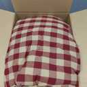 Cyusri Cotton Plaid Queen Comforter Set - Soft Lightweight Bedding 3 Pieces Dyed Bed Set with 2 Pillow Shams,Reversible All Season Farmhouse Down Alternative(Queen Size 90"x90" Retro Red)