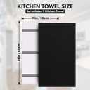 Infinitee Xclusives Premium Kitchen Towels Pack of 3, 100% Cotton |15 x 25| Inches Absorbent Dish Towels - Terry Kitchen Dishcloth Towels - Black Dish Cloth for Household Cleaning