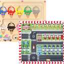 2 in 1 Magnetic Color and Number Maze,Alphabet Maze,Montessori Toy for 3-6 Years Old,Wooden Magnet Balls Puzzles,Toddler Busy Board Game,Preschool Learning Activities,Christmas & Birthday Gift for Kid