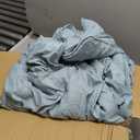 Amazon Basics Lightweight, Soft King Size Comforter Set, All-Season Down-Alternative 3-Piece Bedding, Pinch Pleat Design with Piped Edges, Spa Blue