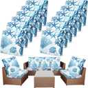 Newwiee 12 Pcs Patio Cushion Covers Outdoor Stretch Sofa Couch Cover Replacement Couch Slipcover Sofa Seat Chair Porch Patio Furniture Protector, Flexibility Washable(Light Blue,Ocean)