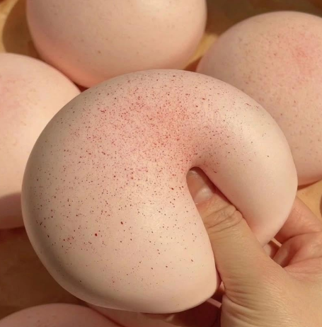 Cheese Slow Rising Squishy Toy, Soft Foam Stress Relief Squeeze, Sticky Food Squishies, Bread and Butter Squishy Style for Desk Decor or Gift (Pink)