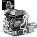Mould King 10201 W16 Engine Building Blocks Sets, Engine Model kit That Run, 16-Cylinder Car Engine, Shiftable Gear Operation, Build Your Own STEM Model Car Engineering Toys for Adults/14+(2024 PCS)