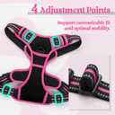 rabbitgoo Dog Harness No Pull with 2 Leash Clips, Adjustable Soft Padded, Reflective Oxford No Choke Pet Vest with Easy Control Handle for  Dogs, Black & Hot Pink, M