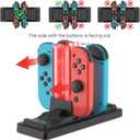 Controller Charger Dock for Nintendo Switch 6 in 1 Charging Station for 4 Joy-Cons & 2 Pro Controllers, LED Indicator, Quick USB Charging, Not Compatible with Switch 2 Joycon