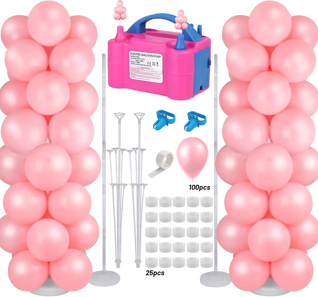 Gifts2U Balloon Column Stand and Balloon Pump, Electric Balloon Pump with 2 Sets 7Ft Ajustable Balloon Column Kits and 100 Pcs Balloons for Graduation Birthday Party Home Decoration (100-110V 600W) Gifts2U Balloon Column Stand and Balloon Pump, Electric Balloon Pump with 2 Sets 7Ft Ajustable Balloon Column Kits and 100 Pcs Balloons for Graduation Birthday Party Home Decoration (100-110V 600W)