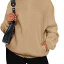 PRETTYGARDEN Women's 2025 Spring Fall Fashion Full Zip Up Sweatshirt Long Sleeve Loose Fit Trendy Casual Jacket with Pockets (Beige, S)