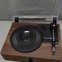 Vintage Wooden Record Player with Bluetooth 3-Speed Belt-Driven Turntable Built-in Speakers, Beginner Friendly Retro Phonograph for Home Decor, for Vinyl Enthusiasts (Walnut Finish)