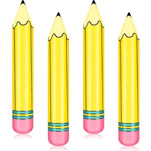 4Pcs 27 Inch Large Inflatable Pencil Balloons Back to School Inflatable Pencil Balloon Graduation Party Decoration for Back to School Classroom Garden Room Birthday Party Decorations