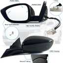 Left Driver Mirror Fits 2018-2022 Honda Accord LX, Sport With Power Glass Heated Blind Spot Detection and Manual Folding Match to Crystal Black Pearl Replace HO1320329 (7Pins)