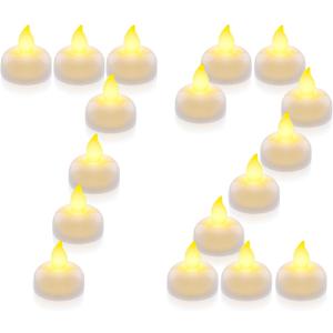 Homemory 72 Pack Waterproof Flameless Floating Tealights, Battery Flickering LED Tea Lights Candles - Wedding, Party, Centerpiece, Pool & SPA (Warm White)