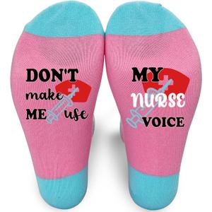 FQPJA Nurse Socks For Women, Blessed Nurse Socks Gifts For Nurse's Day Nurse's Week, Female Nurses Appreciation Christmas Thanksgiving Birthday Gifts For Cna Rn, Funny Nursing Sock -A21