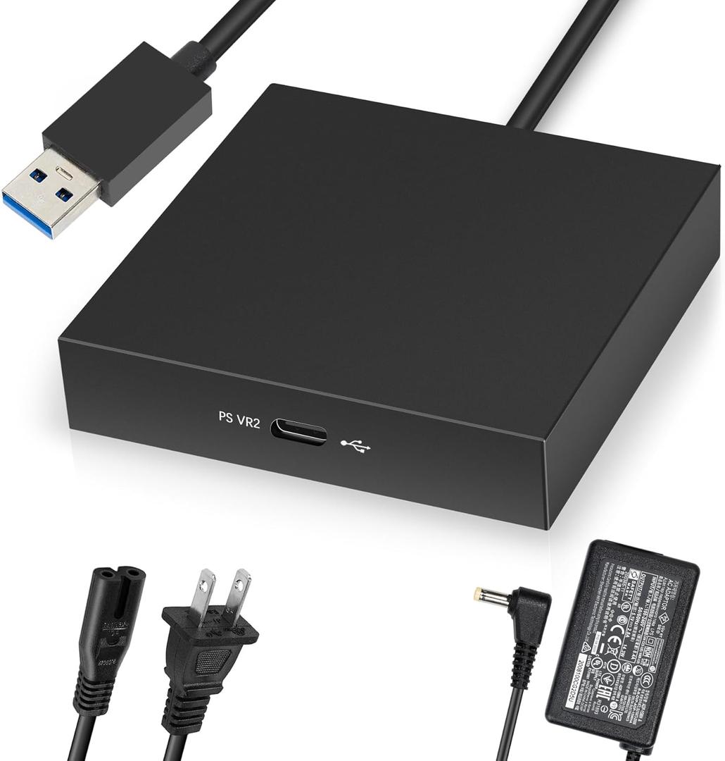 PSVR2 PC Adapter - PSVR 2 Accessories Kit,Power Adapter&DP Cable - Expand Your PS VR2 Game Library with Enhanced Compatibility