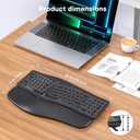 MOKURU Wireless Ergonomic Keyboard, Split Keyboard with Wrist Rest, Full Size 2.4G BT Computer Keyboard, Compatible with Windows, Mac OS, PC Computer/Laptop (Black)