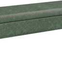 VASAGLE EKHO Collection - Storage Ottoman Bench, Entryway Bedroom Bench, 15 Gallons, Synthetic Leather with Stitching, Mid-Century Modern, Safety Hinges, Loads 660 lb, Forest Green ULOM074C01