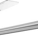 Paper Towel Holder Under Cabinet - Wall Mount & Self-Adhesive, Silver Stainless Steel, Hanging Paper Towels Holder for Kitchen & Bathroom, Strong Stick-On or Screw Mount Kitchen Paper Towel Rack