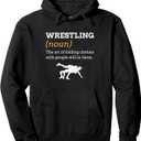 Funny Wrestling Men Boys Wrestling Definition Pullover Hoodie (Small, Black)