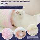 Tempcore Plush Pet Cat Tunnel Tube Cat Toys 3 Way Collapsible, Tunnels for Indoor CatsKitty Tunnel Bored Pet Toys Peek Hole Ball Puppy, Kitty, Kitten, Rabbit Rainbow