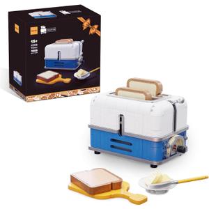 Retro Toaster Building Set for Adult, Vintage Toaster Building Kit, Nostalgic Gift for Fans of Retro Toaster and Retro Dcor, Toaster Building Bricks Model Compatible with Lego