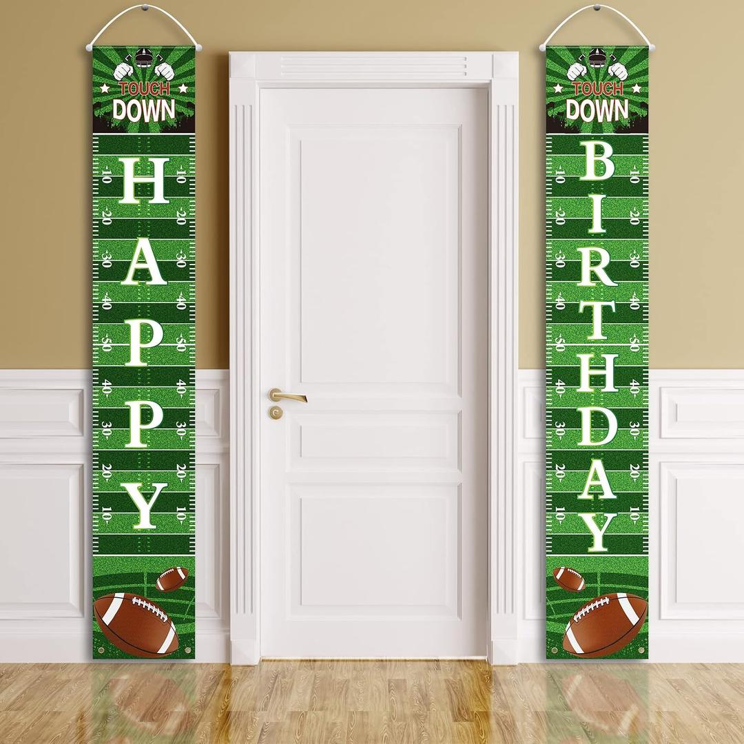 Batiyeer Football Birthday Party Decorations Sign Banner Football Bowl Sports Fan Supplies Themed Boy Porch Favors Photo Booth Props Wall Hanging(Birthday Theme)