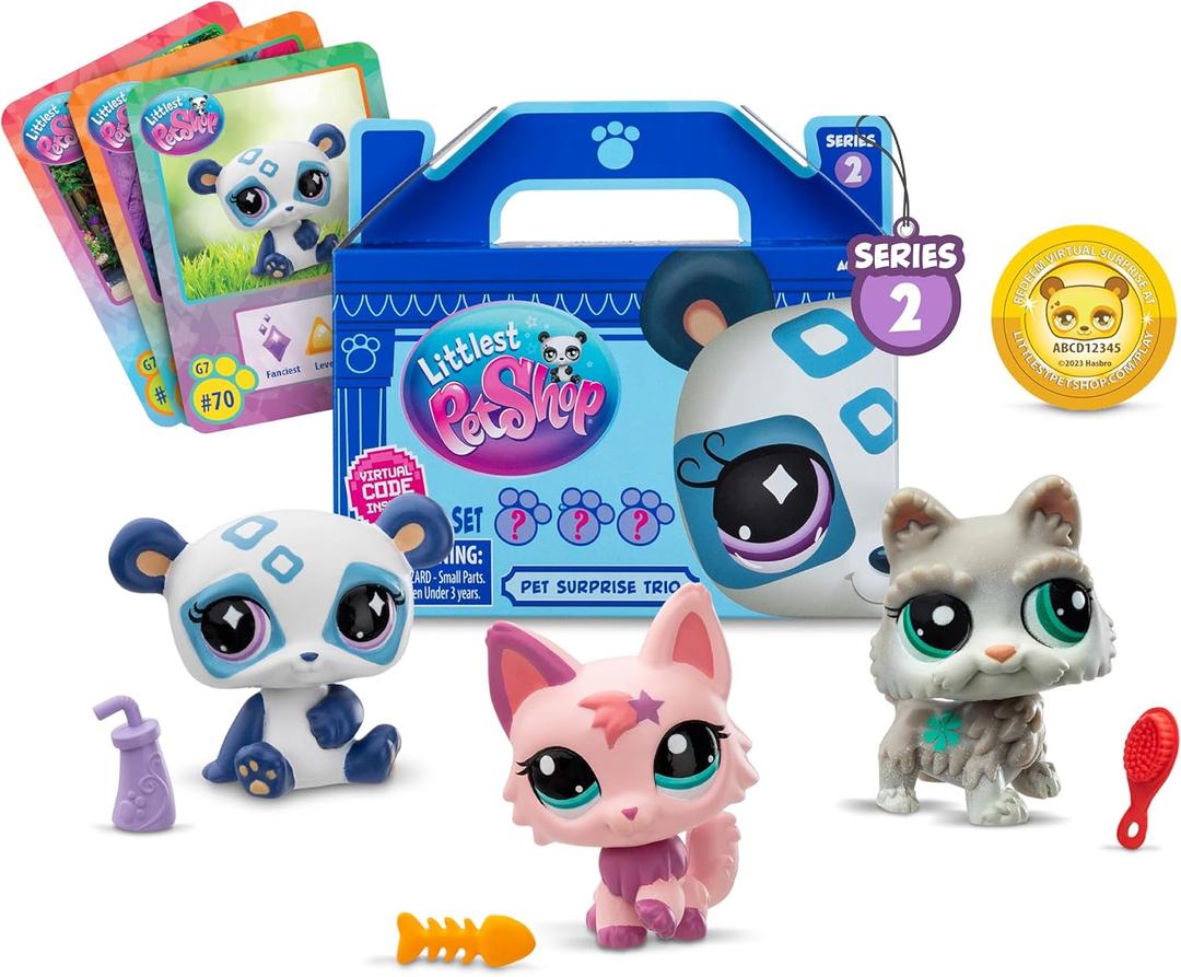 Littlest Pet Shop - Pet Surprise Three Pack - Series 2 - LPS Gen 7, Authentic Mystery Figures, Surprise Collectible Kidult Toy, Girls, Boys, Kids, Tweens Ages 4+