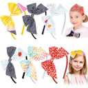 6 Pcs Back to School Headbands | Pencil, Apple and Composition Notebook Bow Designs,First Day of School Hair Accessories for Women, Students and Girls