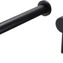Matte Black Tub Faucet Wall Mount Bath Tub Filler Extra Long Spout Single Handle with Brass Rough-in Valve