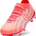 AMZZPIK Kids Soccer Cleats for Little/Big Kid Size 11C-6Y Youth Professional Cleat for Boys and Girls (Light Pink)