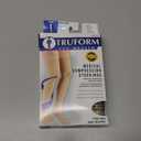 Truform 20-30 Mmhg Compression Stockings for Men & Women, Thigh High Length, Dot Top, Closed Toe, Beige, Medium (Medium (1 Pair))