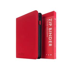 Vault X 9 Pocket Trading Card Zip Binder, 360 Cards, Premium Exo-Tec Album Material, 20 Side-Loading Pages, Folder for Collectible Games, Sports, TCG (Red)