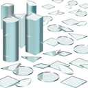 Sintuff 500 Pcs Mirror Pieces for Crafts Mirror Glass Mosaic Tile Mini Round Square Teardrop Triangle Rhombus Small Mirror Pieces Bulk for DIY Home Wall Door Decorations, 5 Shapes