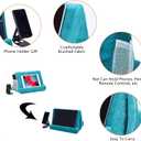 2pcs Multi-Angle Tablet Holder Cushion Stand with Net Pocket & Black Color Phone Stands Upgraded Tablet Pad Support for Phone,Pad,Books (Lakeblue)