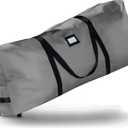 ZOBER 600D Oxford Fabric Large Rolling Christmas Tree Storage Bag  Fits 9 Ft Artificial Trees  Waterproof Christmas Tree Bag For Storage Box For Xmas, Durable Handles and Wheels  Card Slot  Gray