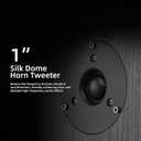 Elimavi Passive Floorstanding Stereo Speakers, Tower Design with 1" Tweeter and 6.5" Woofer, Two-Way System, 4-Ohm Impedance, 120W RMS, Sturdy MDF Cabinet, Ideal for Home Theater Systems, Black