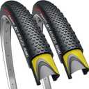 Fincci Pair 700x38c Bike Tire - Gravel Foldable Kevlar 40-622 Puncture Resistant Bike Tires 1 mm Nylon - Grooved 700c Bike Tire - 28 inch Tyre for Electric, Hybrid, Road, City, Touring Bikes