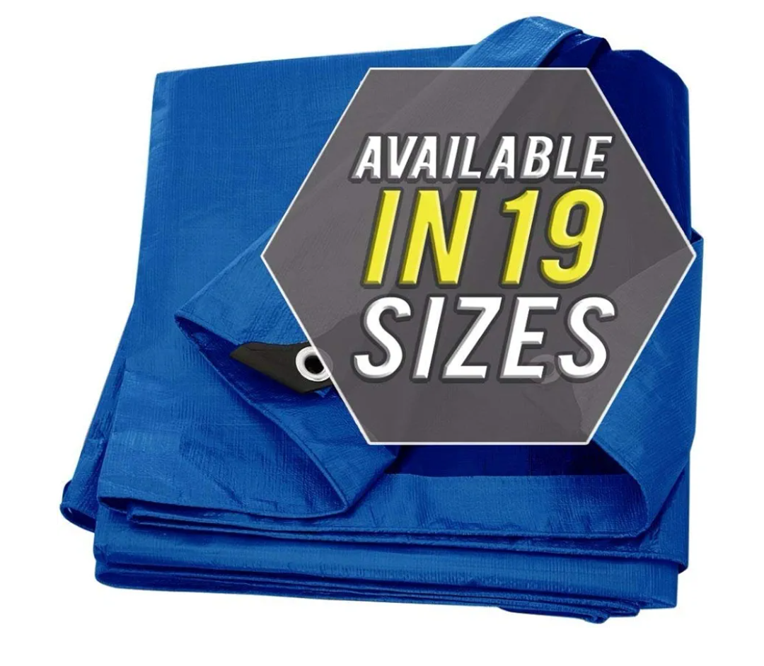 Large Waterproof Tarp - Heavy Duty 5 Mil Thick Poly Tarpaulin Ideal for Canopy Tents, Boats, RV or Pool Covers - Multipurpose Protective Tarps with Grommets for Indoor and Outdoor Use | 40' x 60'