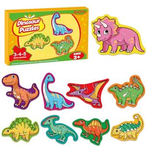 Quilinz 9 Packs Large Piece Jigsaw Puzzles for Toddlers 1-3,Kids Wild Animal Puzzle Ages 3-5,Baby Farm Dinosaur Puzzle,Preschool Educational Montessori Toys for 3 Year Old,Kindergarten Matching Puzzle Pack of 3