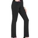 baleaf Womens Black Dress Pants Yoga Work Pants Pull On Slacks Petite Business Casual Office Trouser Pockets 31" Medium