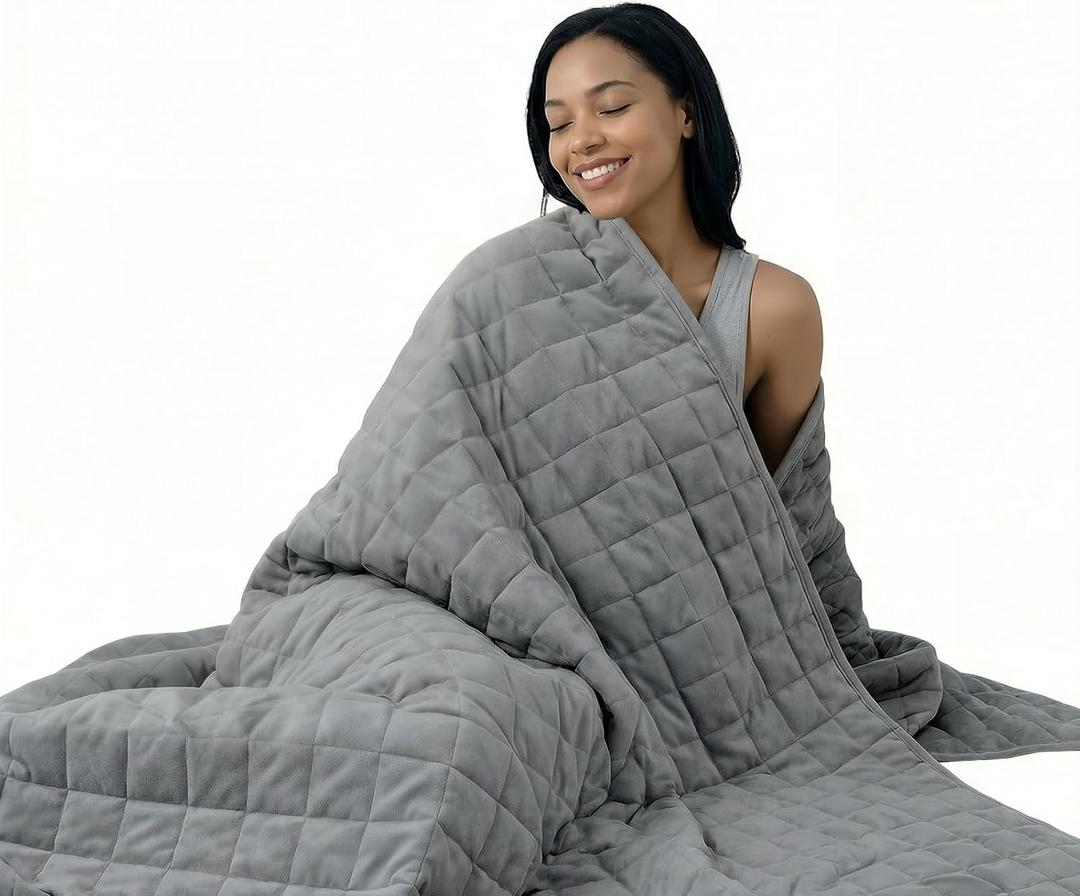 Smart Queen Weighted Blanket for Adults (Queen Size 60x80,15lbs) Large Soft Heavy Blanket Machine Washable for Fall, Bedding &Napping with Soft Cotton (60x80 | 15lbs Grey)