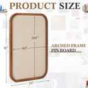 Wonderjune Vintage Framed Pin Board Linen Display Bulletin Board Large Cork Fabric Picture Photo Memo Pinboard Fancy Ornate Decorative Vision Board for Wall (Rectangle, 20'' X 30'', Walnut)