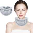 Neck Brace for Cervical Pain Relief, Adjustable Soft Support Collar, Memory Foam with Silicone Breathable Frame, Men & Women Cervical Spine Traction, Pressure & Vertebrae Stabilizer- Gray