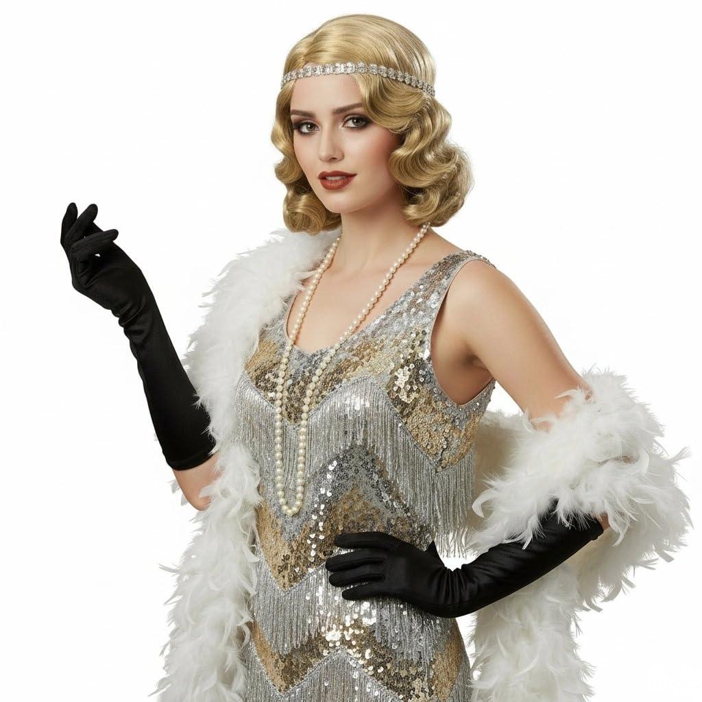 H&Bwig short 20s Wave Natural Wigs 1920s Hair for Women Daily Costume PartyBlonde