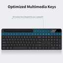 Wireless Keyboard and Mouse Combo, MARVO 2.4G Ergonomic Wireless Computer Keyboard with Phone Tablet Holder, Silent Mouse with 6 Button, Compatible with MacBook, Windows (Black)
