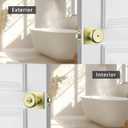 Gold Interior Door Knobs for Bathroom & Bedroom, Pismo Doorknob Turn Lock with Square Rosette, Satin Brass Heavy Duty Door Knob with Lock (1)